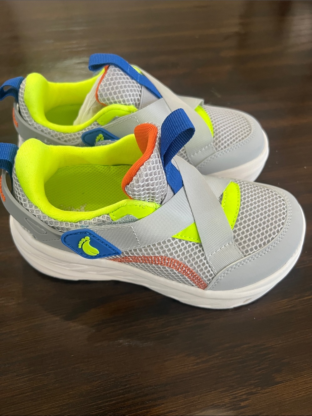 Kids Lightweight Athletic Sneakers - Neon Yellow & Gray